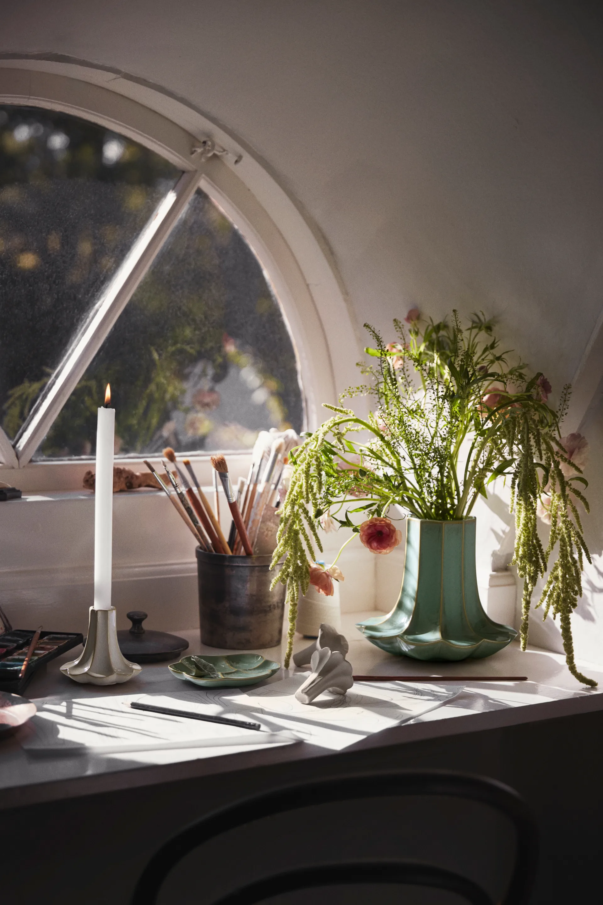 Candeliere Kantarell, Sabbia, 10 cm Kähler