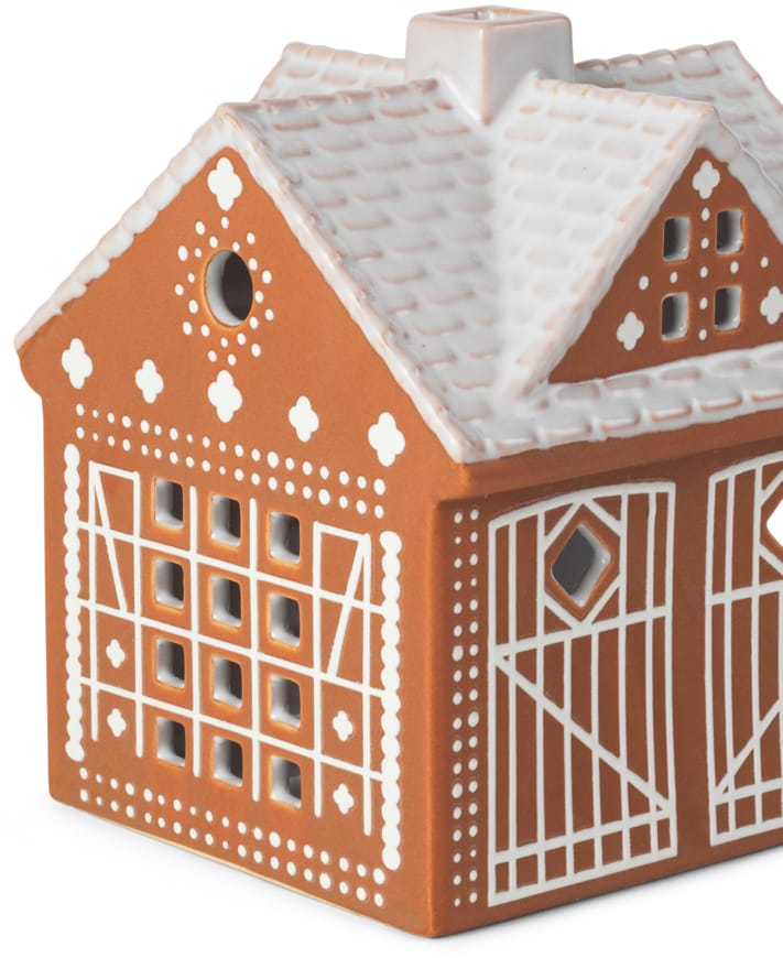 Casetta di pan di zenzero porta candela, Fienile di Natale 11,5 cm Kähler