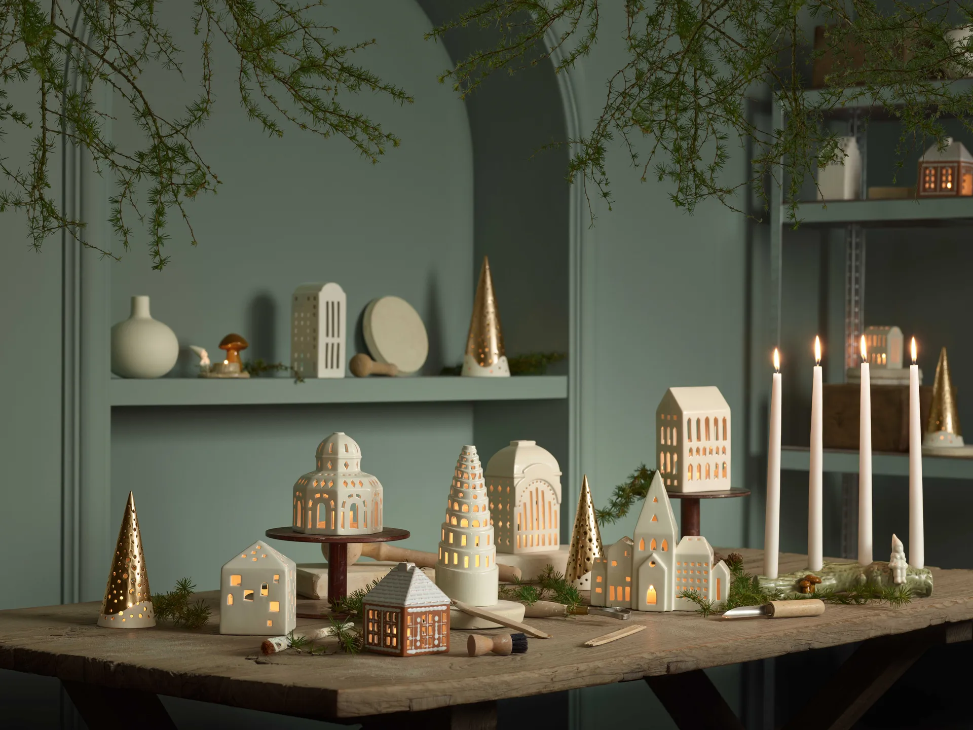 Casetta luminosa Gingerbread small 11 cm, Marrone Kähler