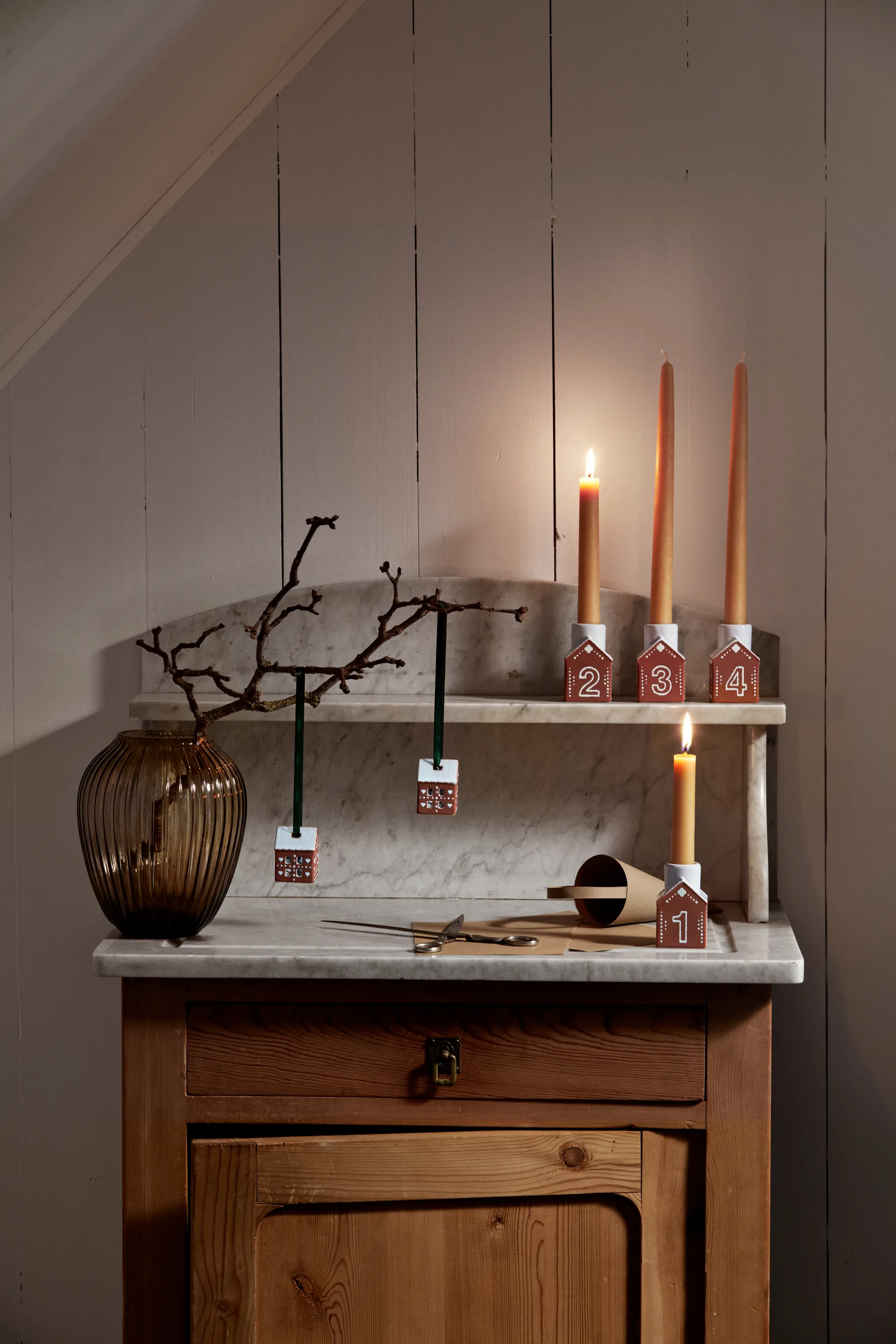 Decorazione natalizia Gingerbread 5 cm confezione da 2, Marrone Kähler