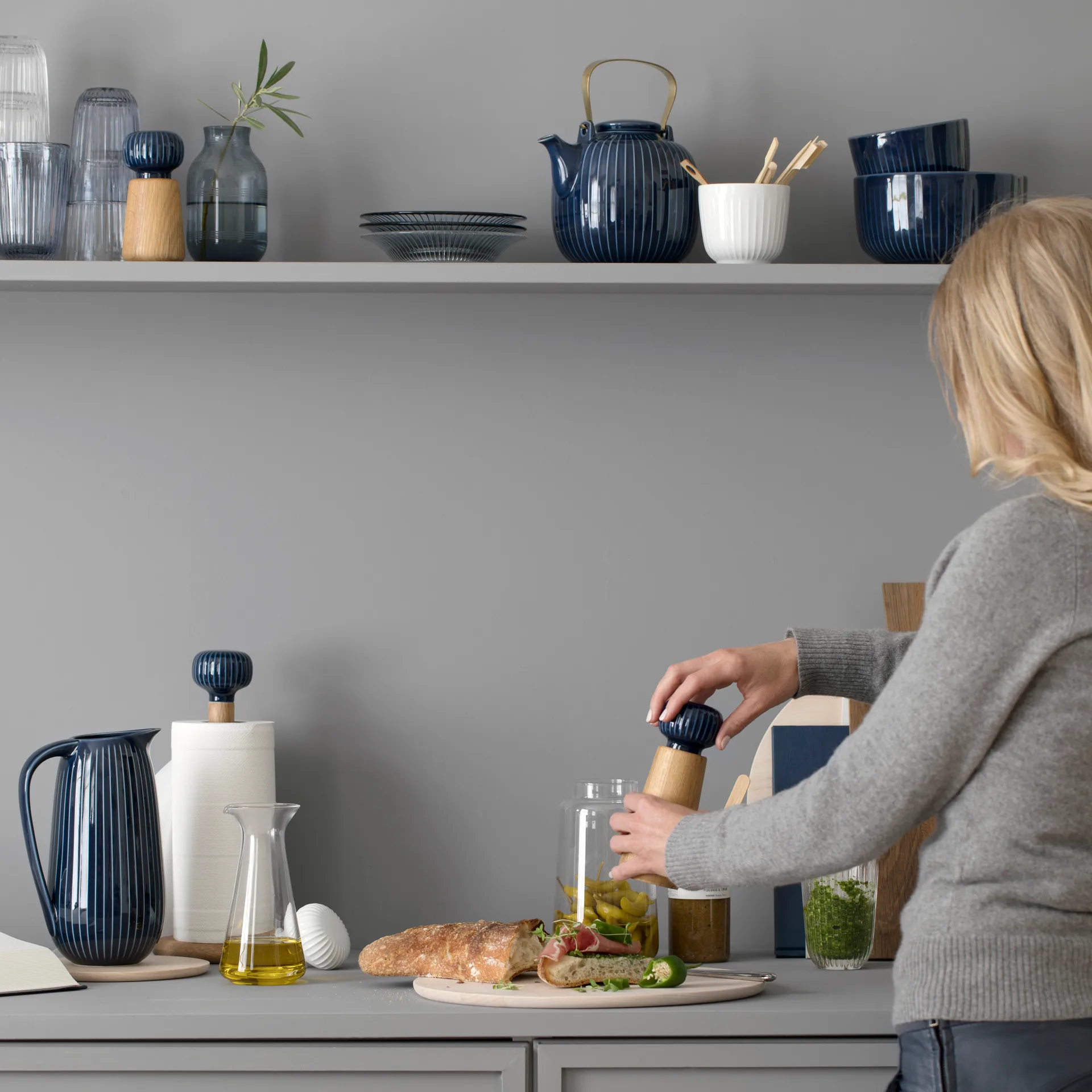 Macina spezie Hammershøi grande, indigo Kähler