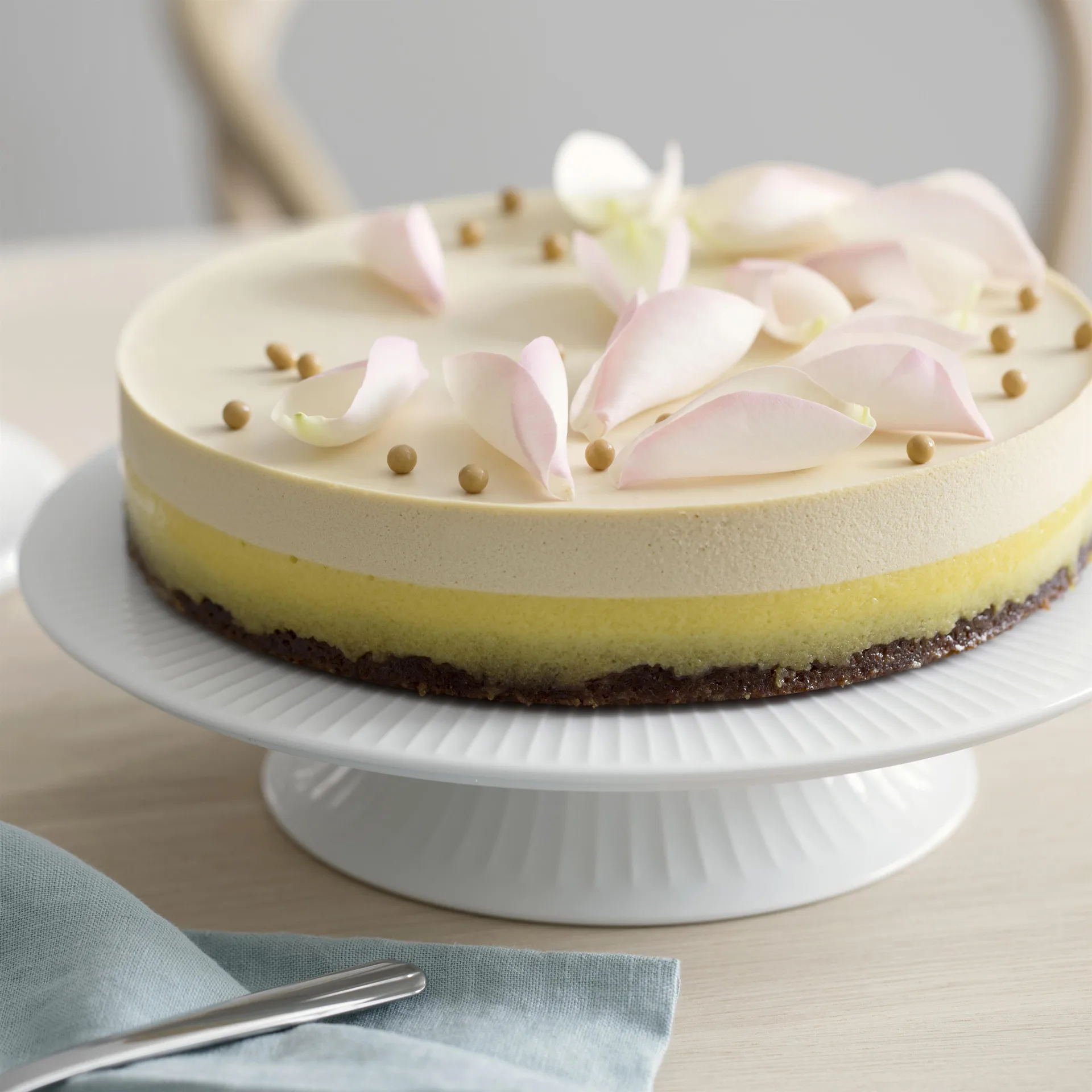 Piatto da torta Hammershøi su base Ø 30 cm, bianco Kähler