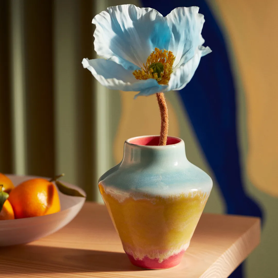 Poppery vaso 12 cm, Pink-mint-giallo Kähler