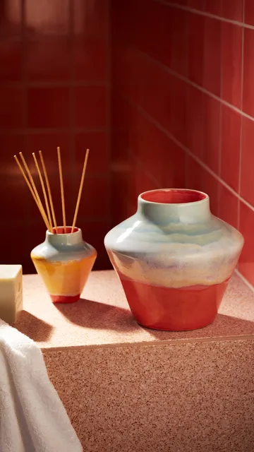 Poppery vaso 20,5 cm - Mint-pink - Kähler