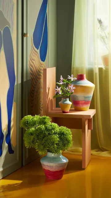 Poppery vaso 20,5 cm - Mint-pink - Kähler