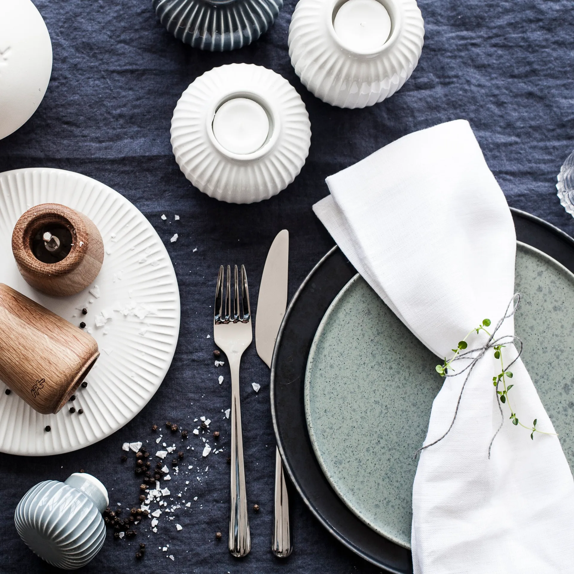 Porta lumino Hammershøi medio, bianco Kähler