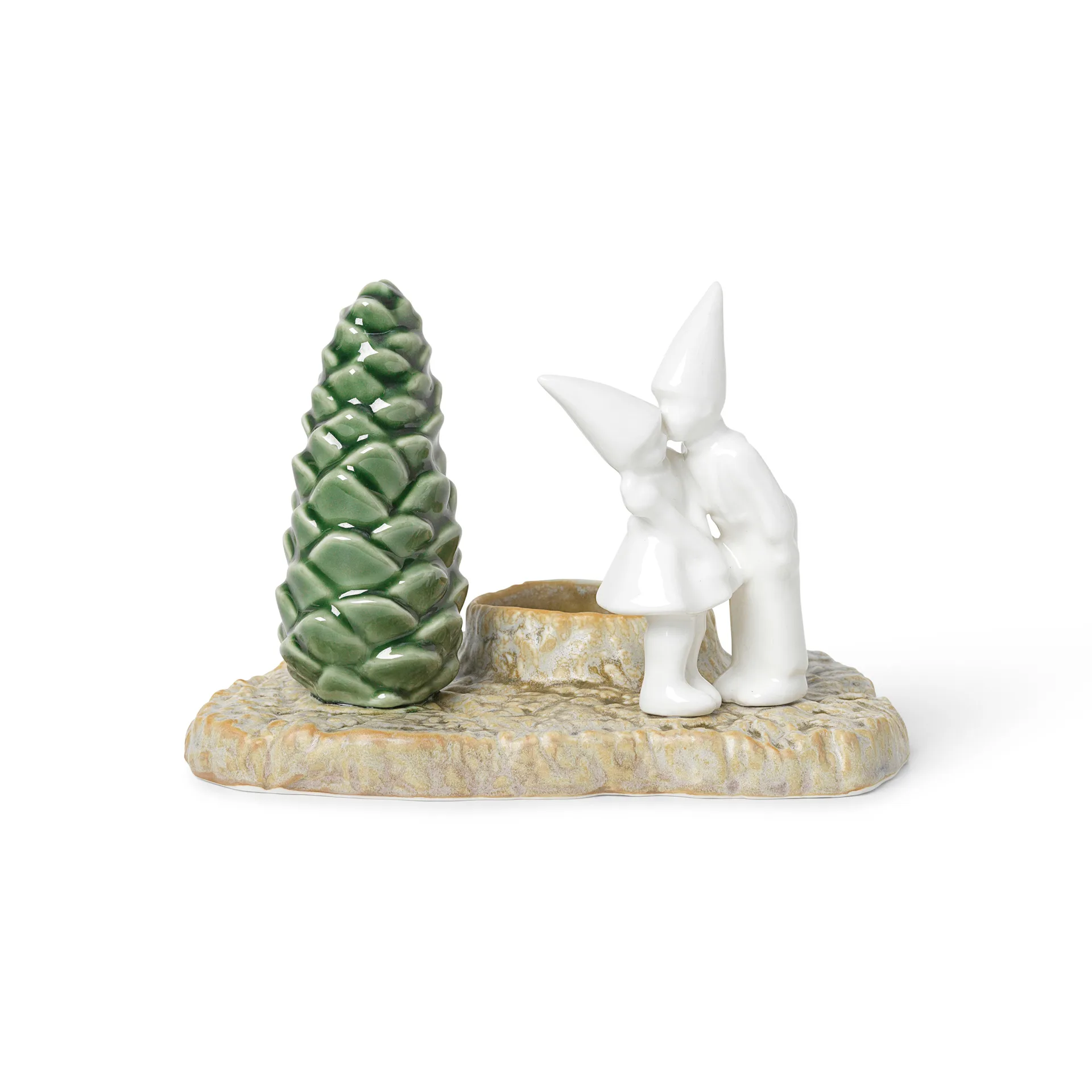 Portacandela Christmas Tales - Bacio di Natale 12 cm, Bianco Kähler