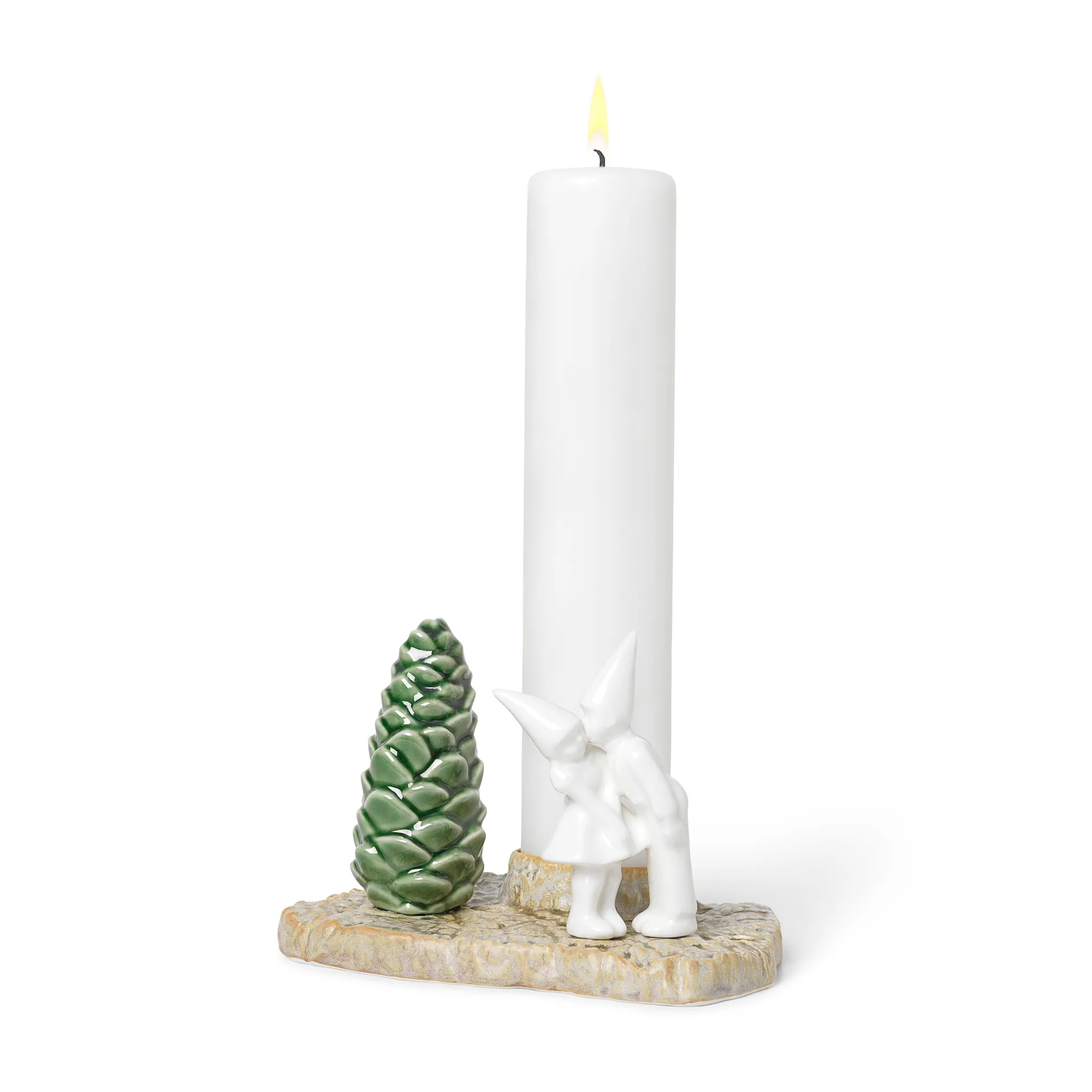 Portacandela Christmas Tales - Bacio di Natale 12 cm, Bianco Kähler