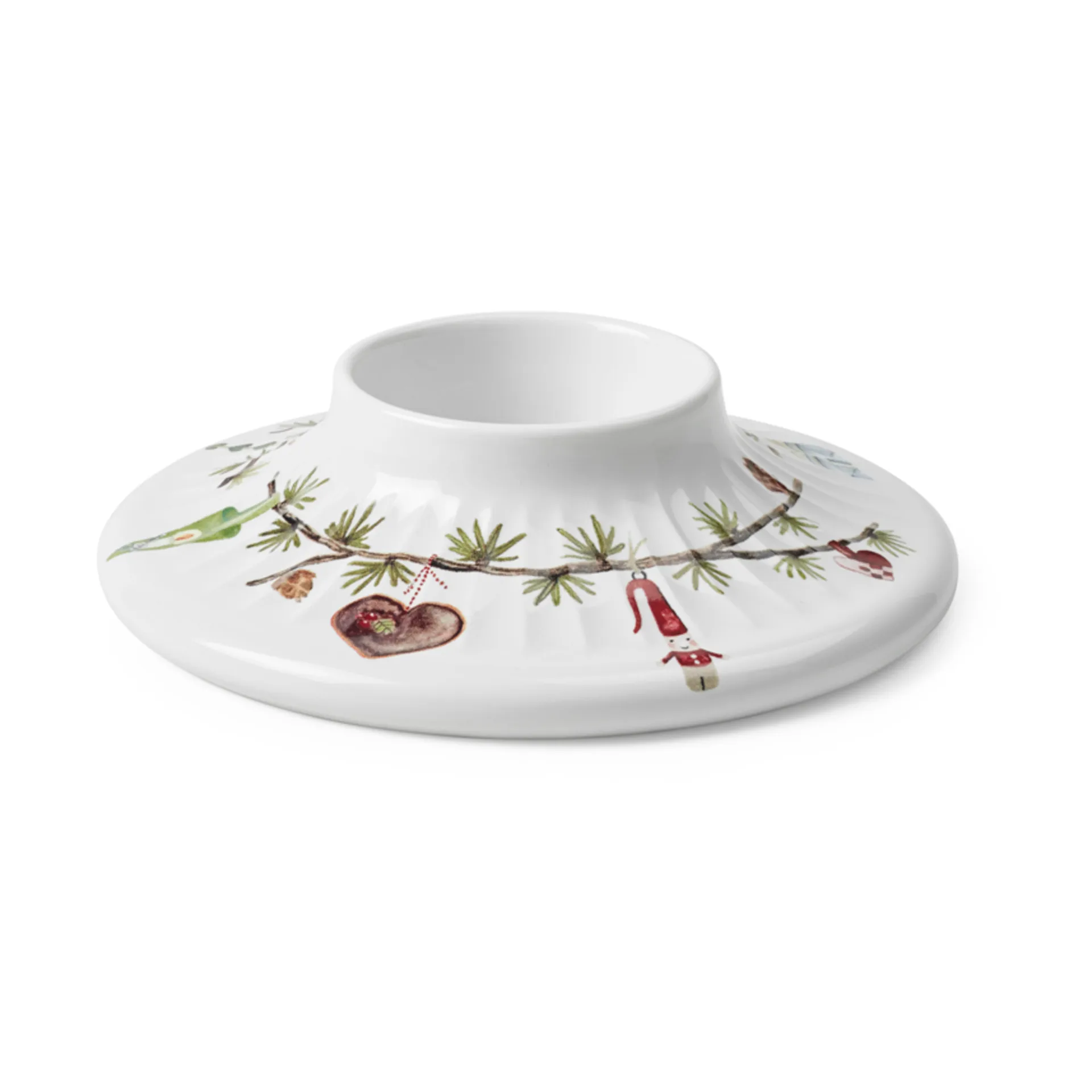 Portacandela largo Hammershøi Ø 13 cm, Bianco Kähler