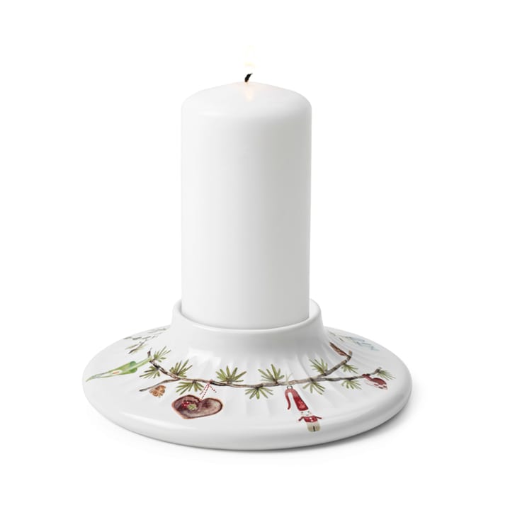 Portacandela largo Hammershøi Ø 13 cm, Bianco Kähler