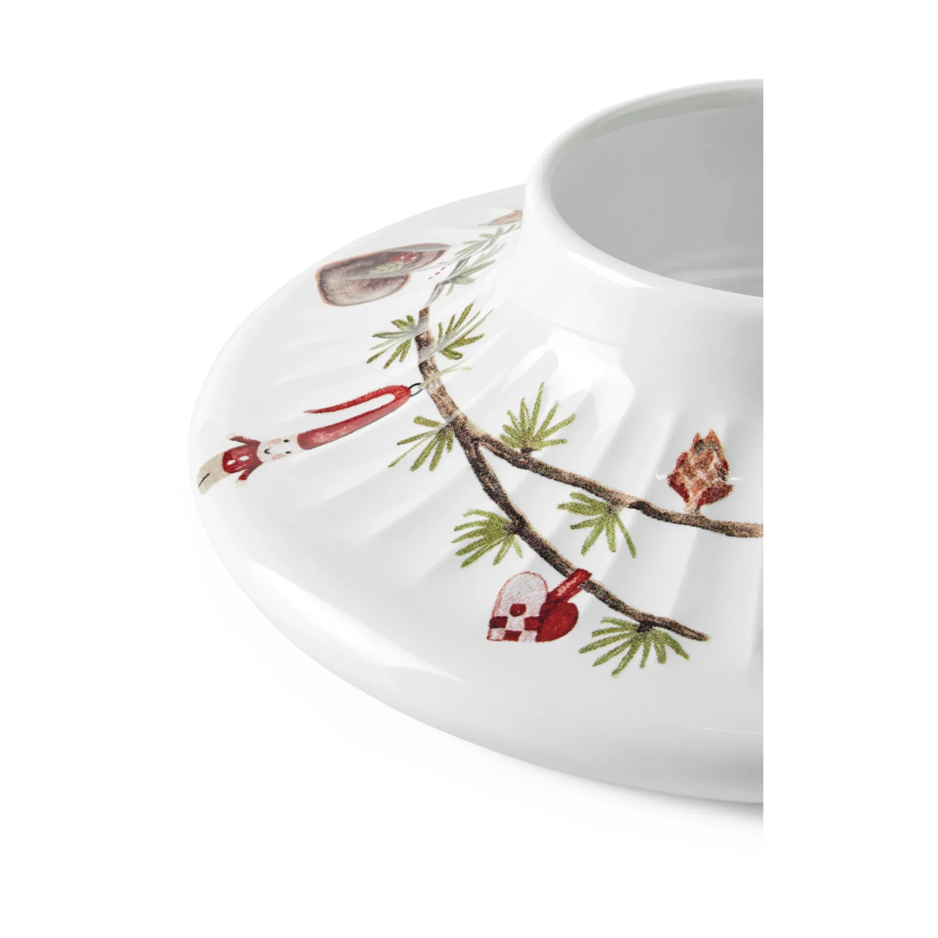 Portacandela largo Hammershøi Ø 13 cm, Bianco Kähler
