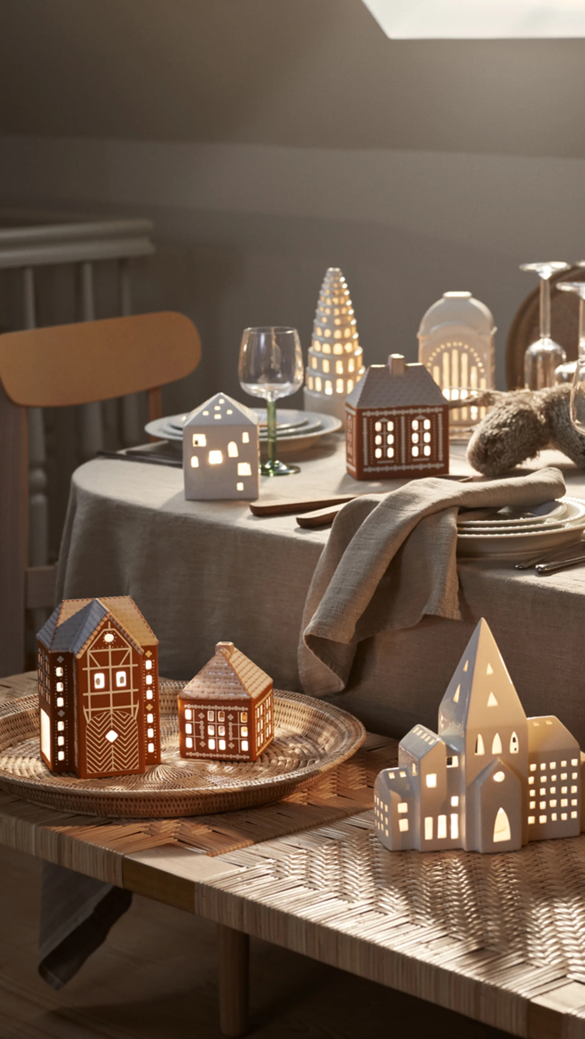 Portacandele Gingerbread grande, 17 cm, Marrone Kähler