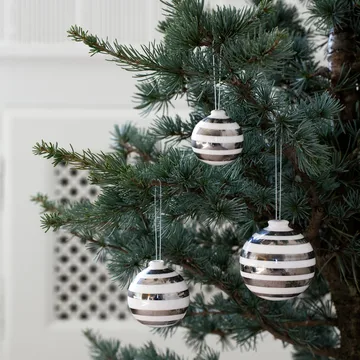 Sfere di Natale "Omaggio", confezione da 3 - argento - Kähler
