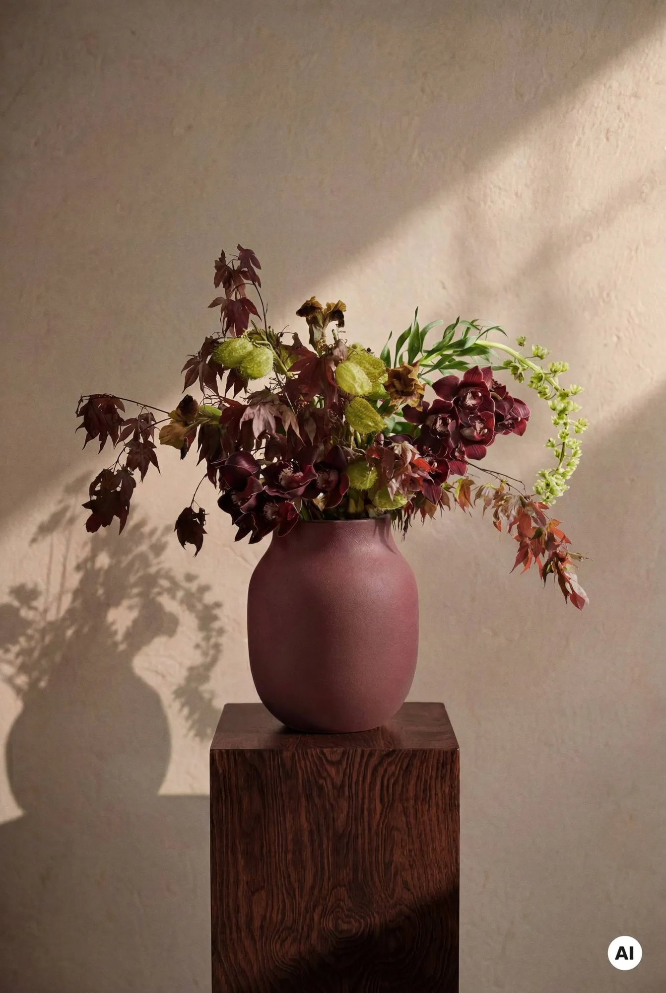 Studio Omaggio vaso, Bordeaux, 20 cm Kähler