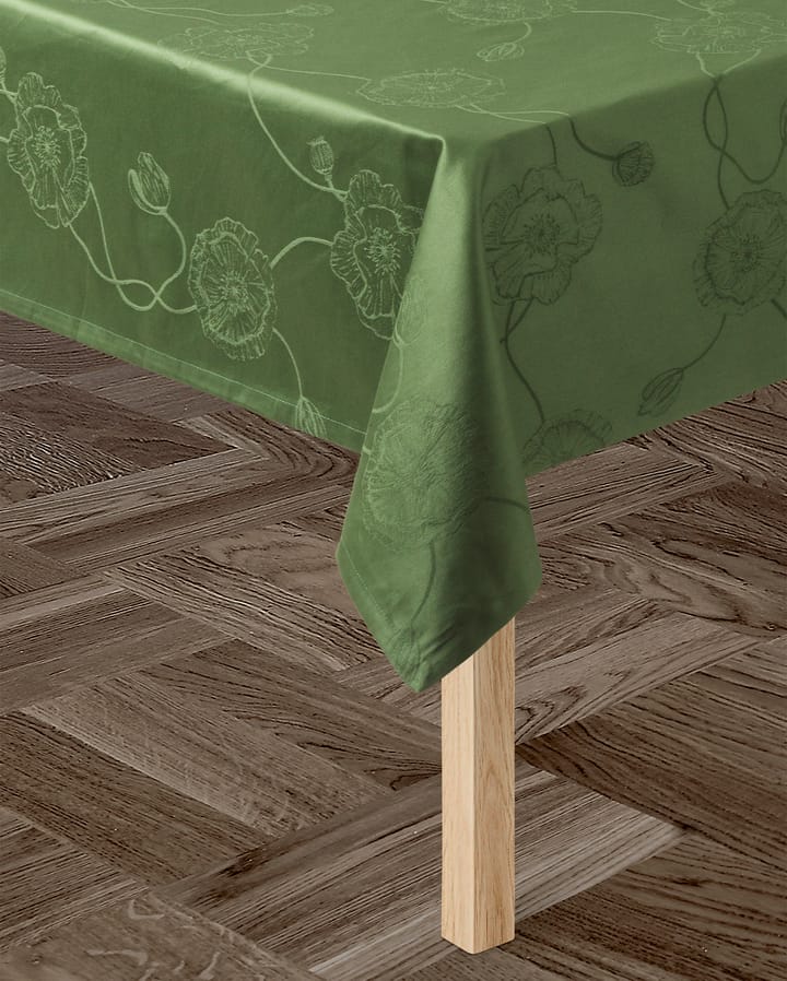 Tovaglia damascata Hammershøi Poppy, verde - 150x370 cm - Kähler