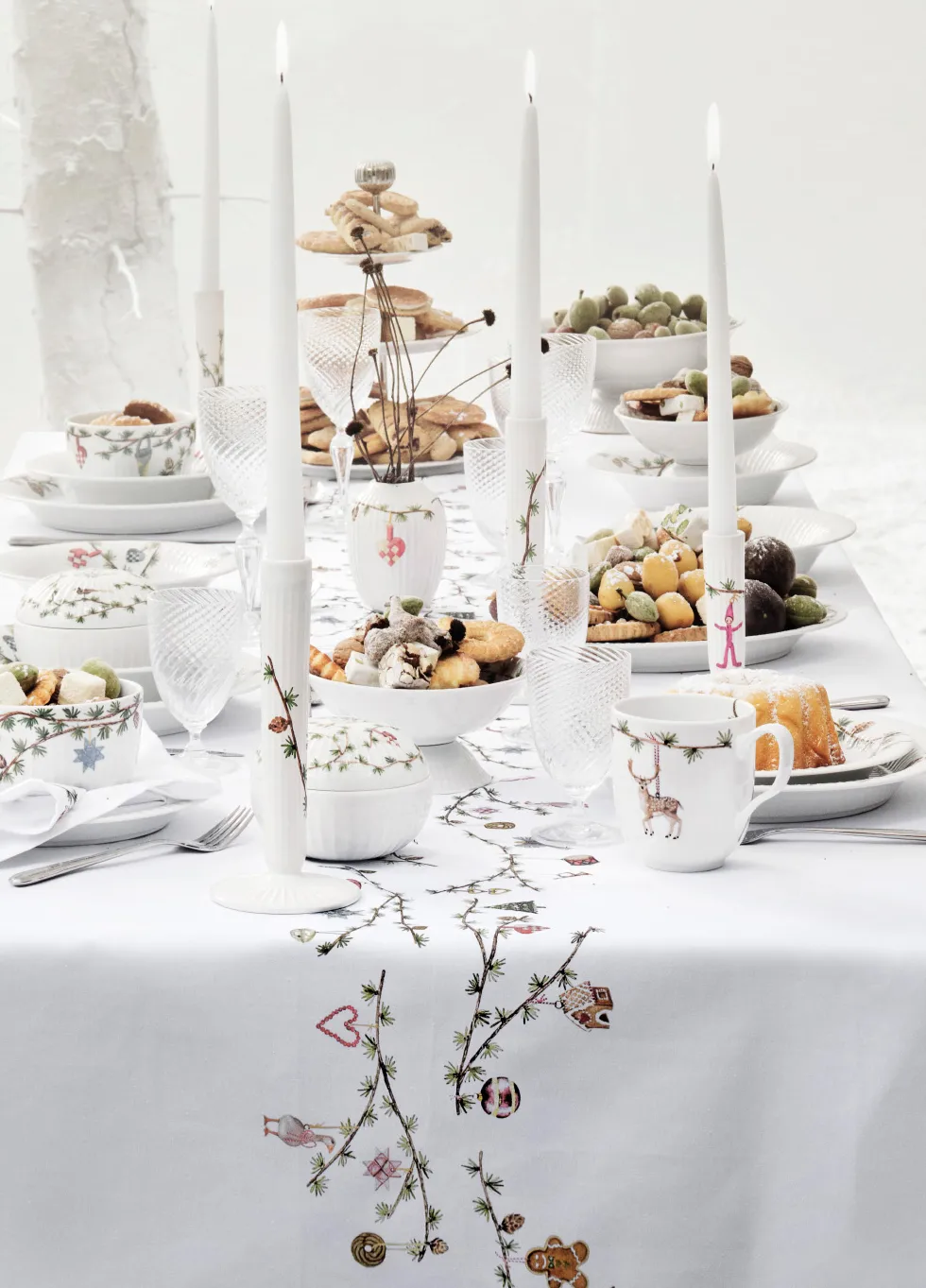 Tovaglia Hammershøi Christmas, 150x270 cm, Bianco Kähler