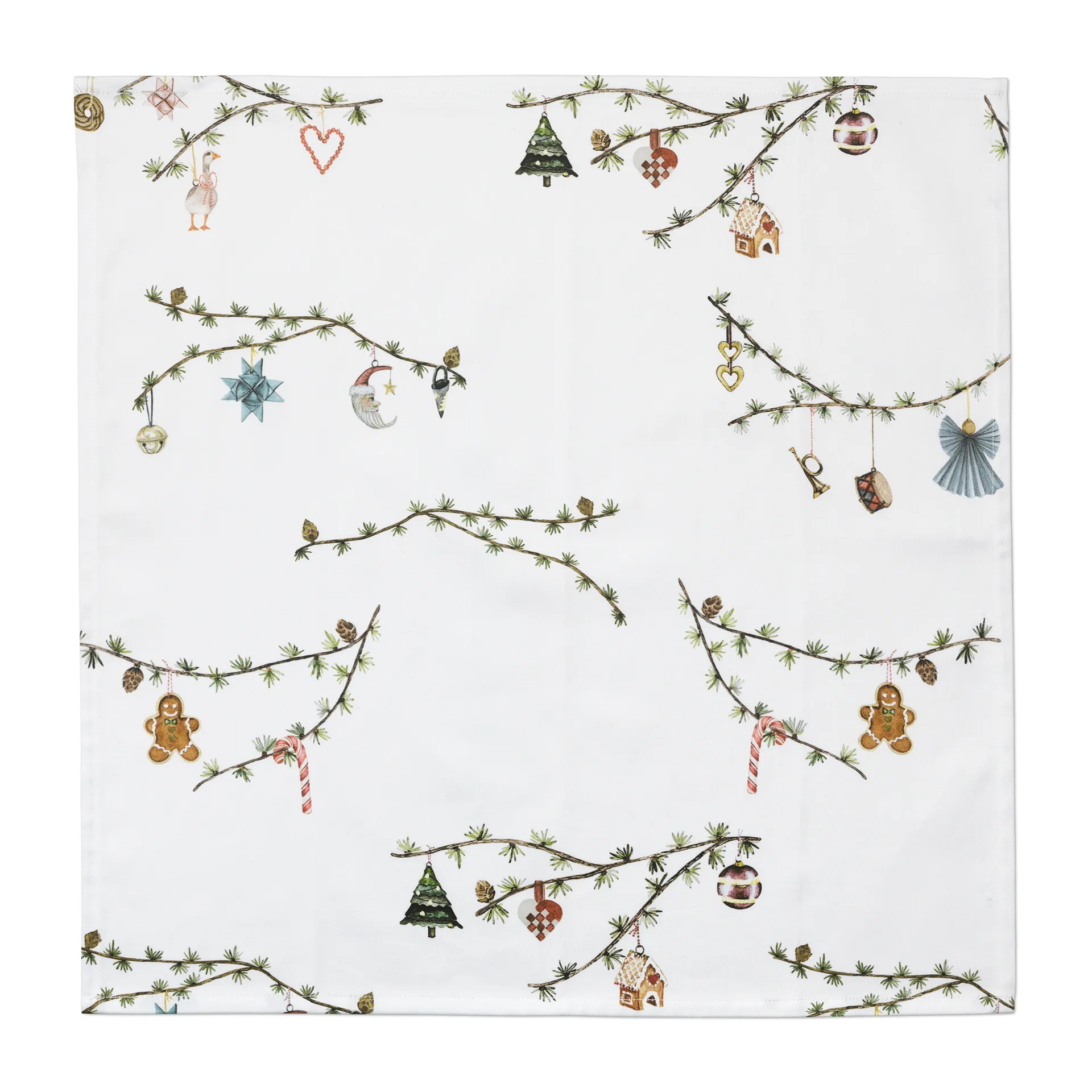 Tovagliolo di stoffa Hammershøi Christmas, 45x45 cm, confezione da 4, Bianco Kähler