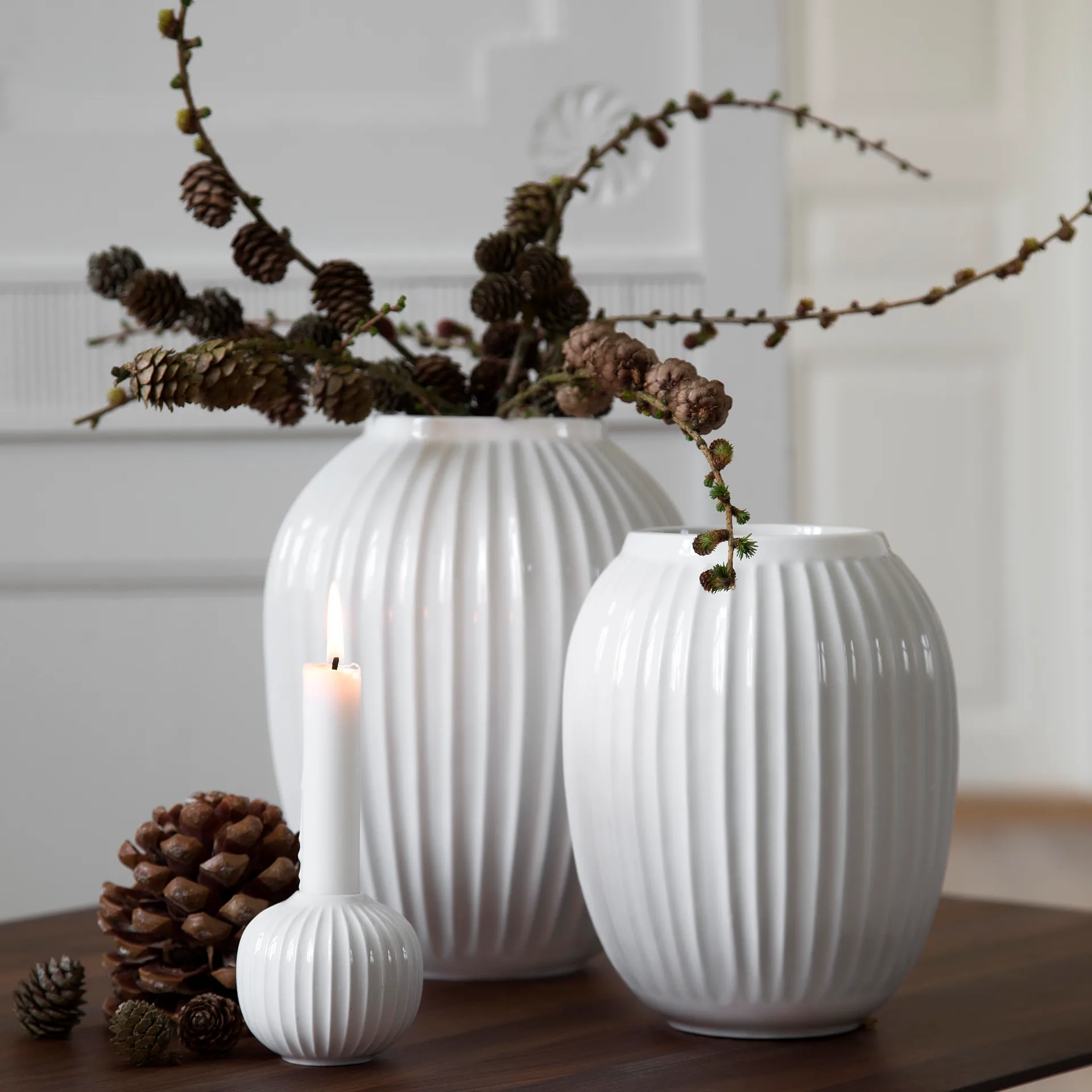 Vaso Hammershøi, Bianco, grande 25,5 cm Kähler