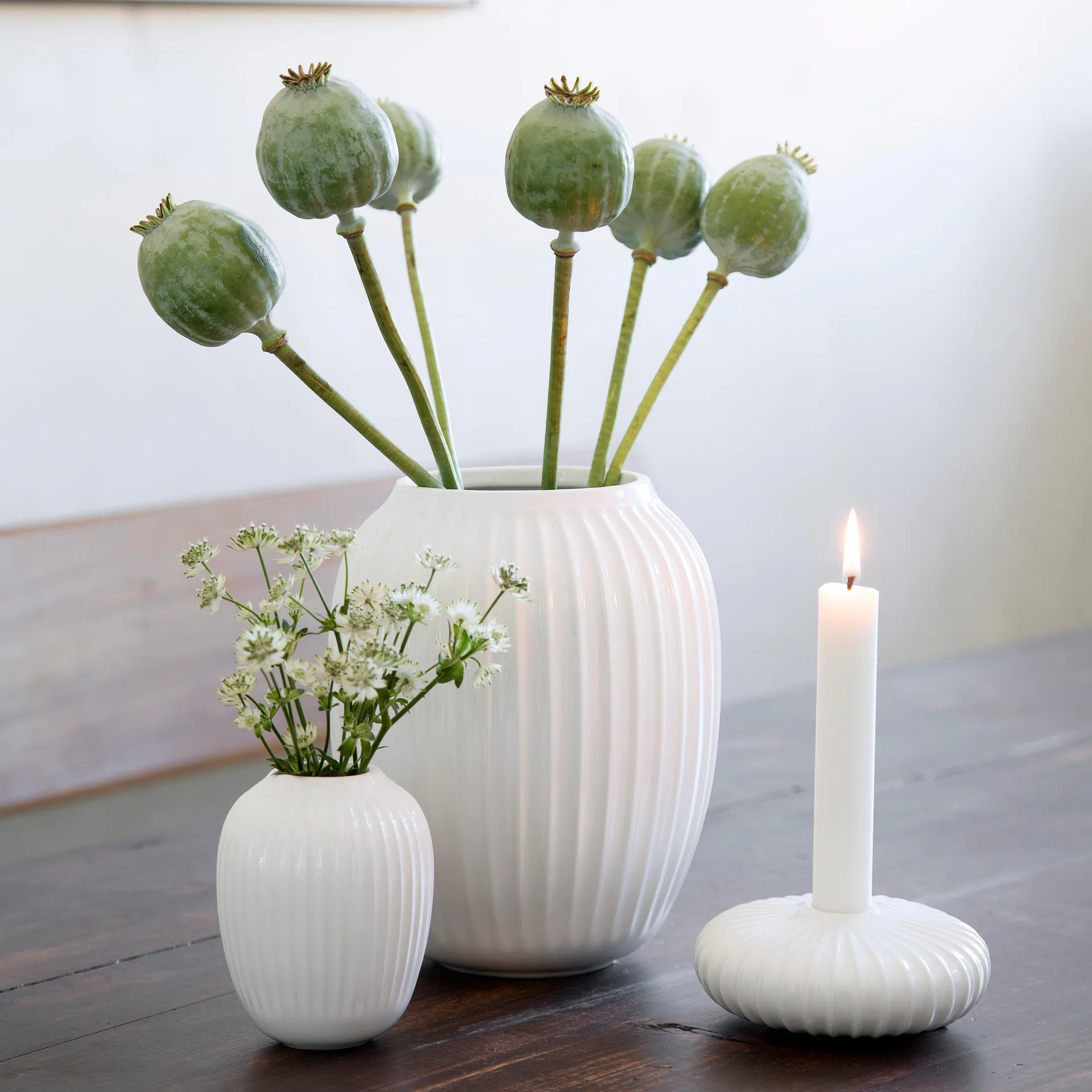 Vaso Hammershøi, Bianco, medio 21 cm Kähler