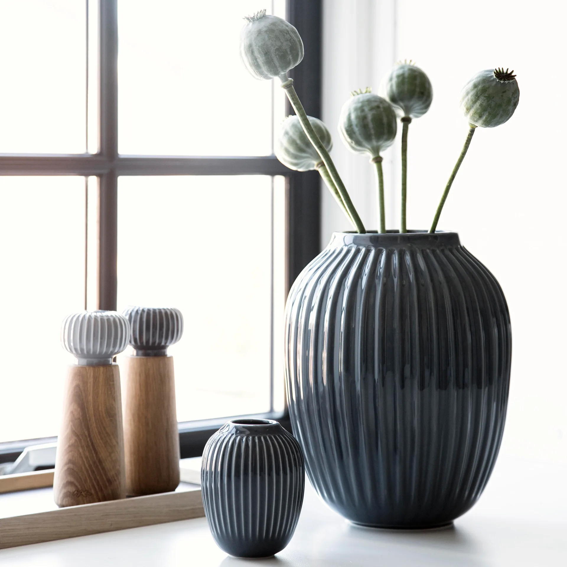 Vaso Hammershøi, Grigio antracite, mini 10 cm Kähler