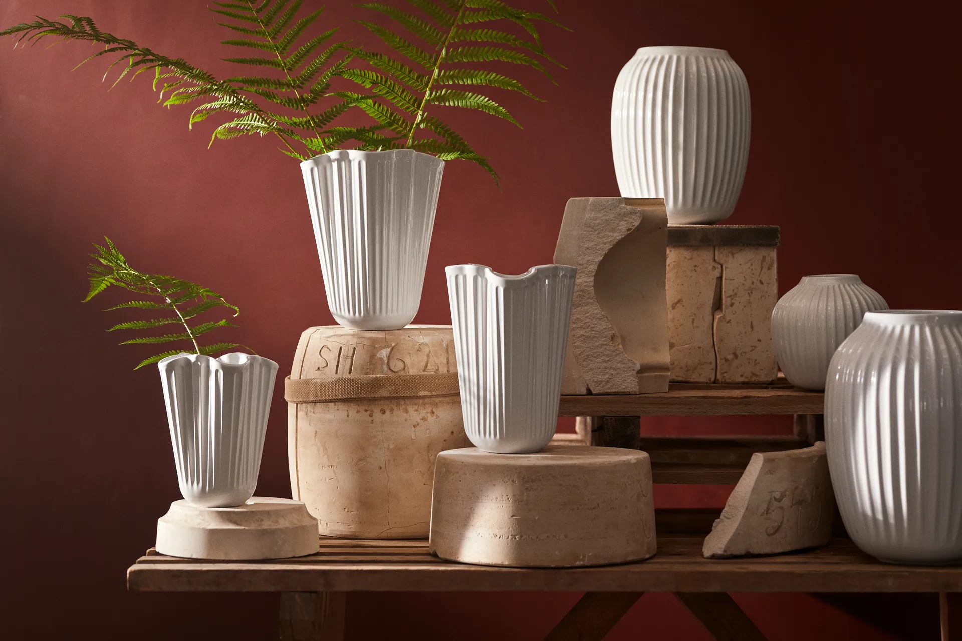 Vaso Hammershøi medio, bianco Kähler