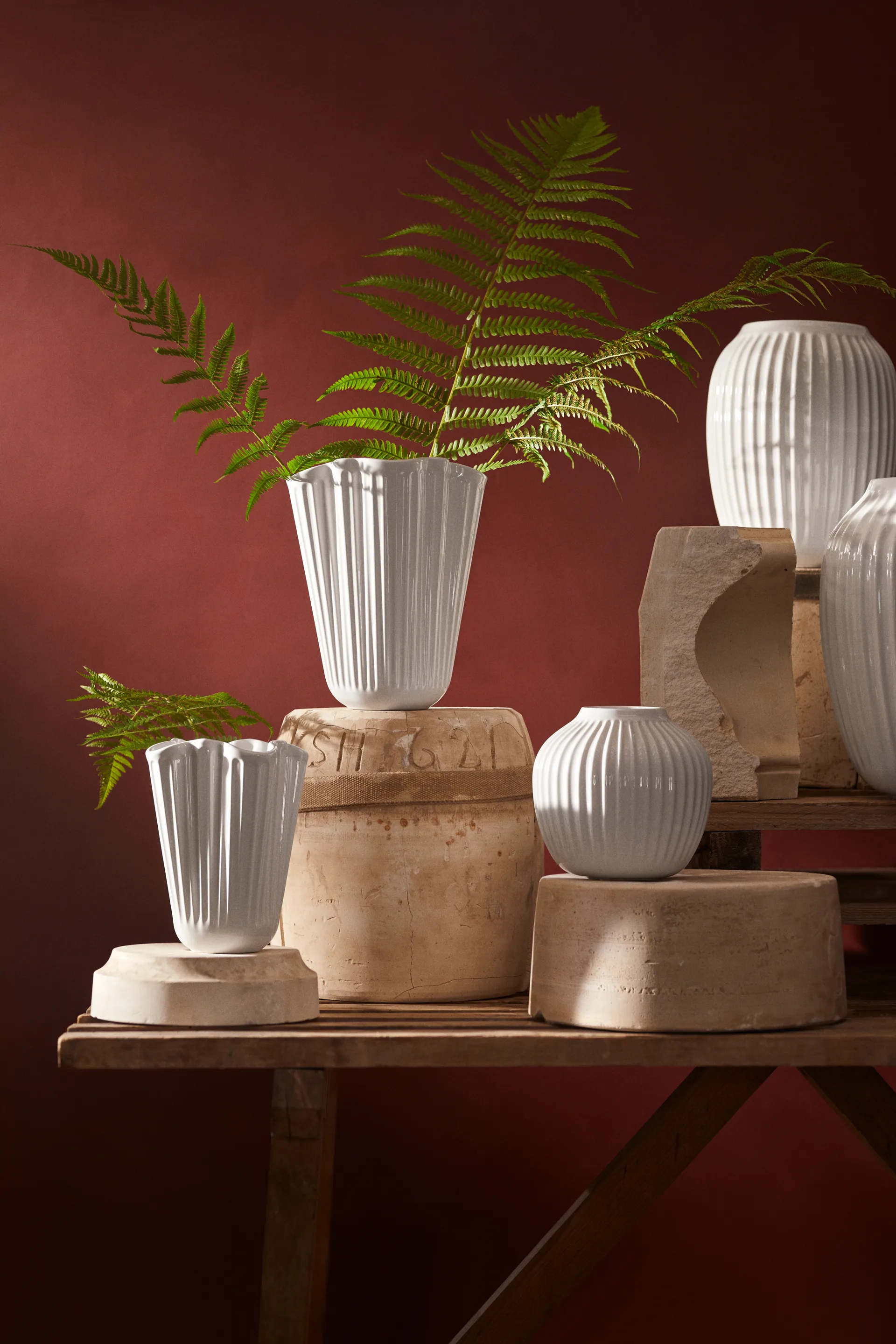 Vaso Hammershøi unfold 20,5 cm, Bianco Kähler