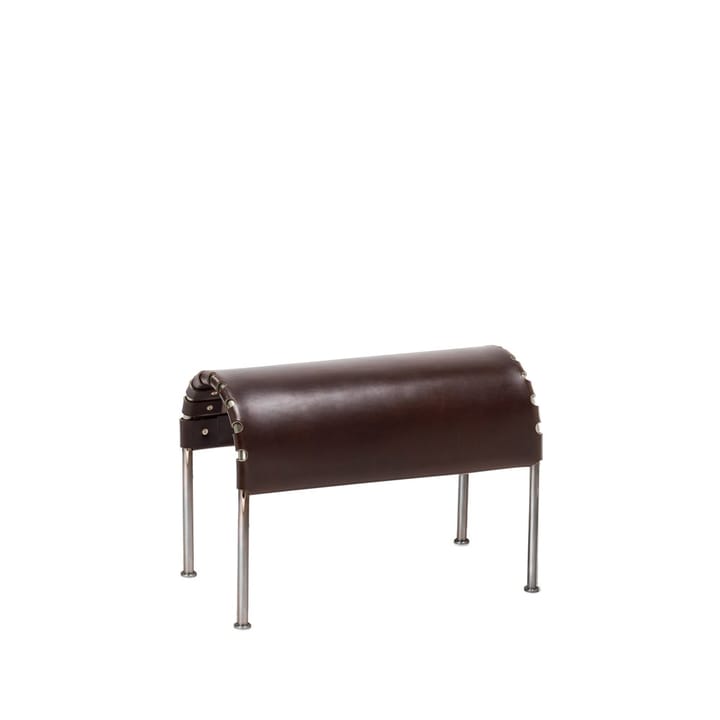 Poggiapiedi Bruno - Pelle pieno fiore cigar-brun-cromo - Källemo