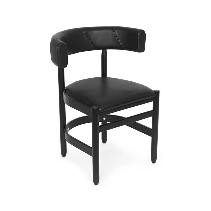 Poltrona Botero - Pelle Tärnsjö 8175 nero-Base in frassino nero - Källemo