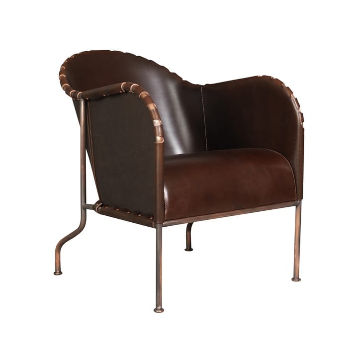 Poltrona Bruno - Cuoio pieno fiore 9208 cigarro-bruno-supporto ramato - Källemo
