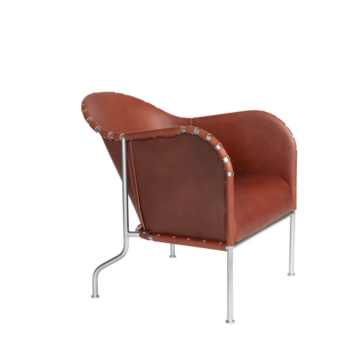 Poltrona Bruno - Pelle marrone vintage-opaca chrome - Källemo