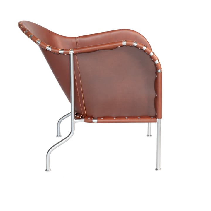 Poltrona Bruno, Pelle marrone vintage-opaca chrome Källemo