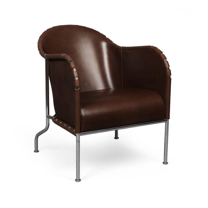 Poltrona Bruno - Pelle pieno fiore 9208 cigarro-marrone-cromo - Källemo