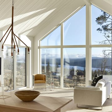 Poltrona in alluminio lucidata - Läder tärnsjö naturale-faggio - Källemo