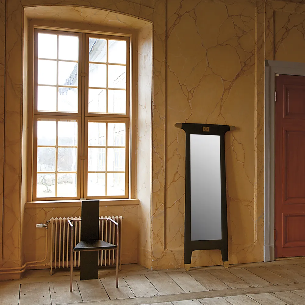 Sedia con braccioli Concrete, Bianco-Struttura in rame brunito Källemo