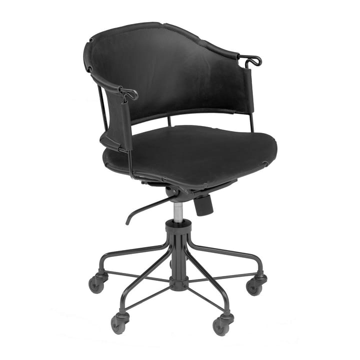 Sedia da ufficio Sheriff - Pelle Tärnsjö nero-telaio verniciato nero - Källemo