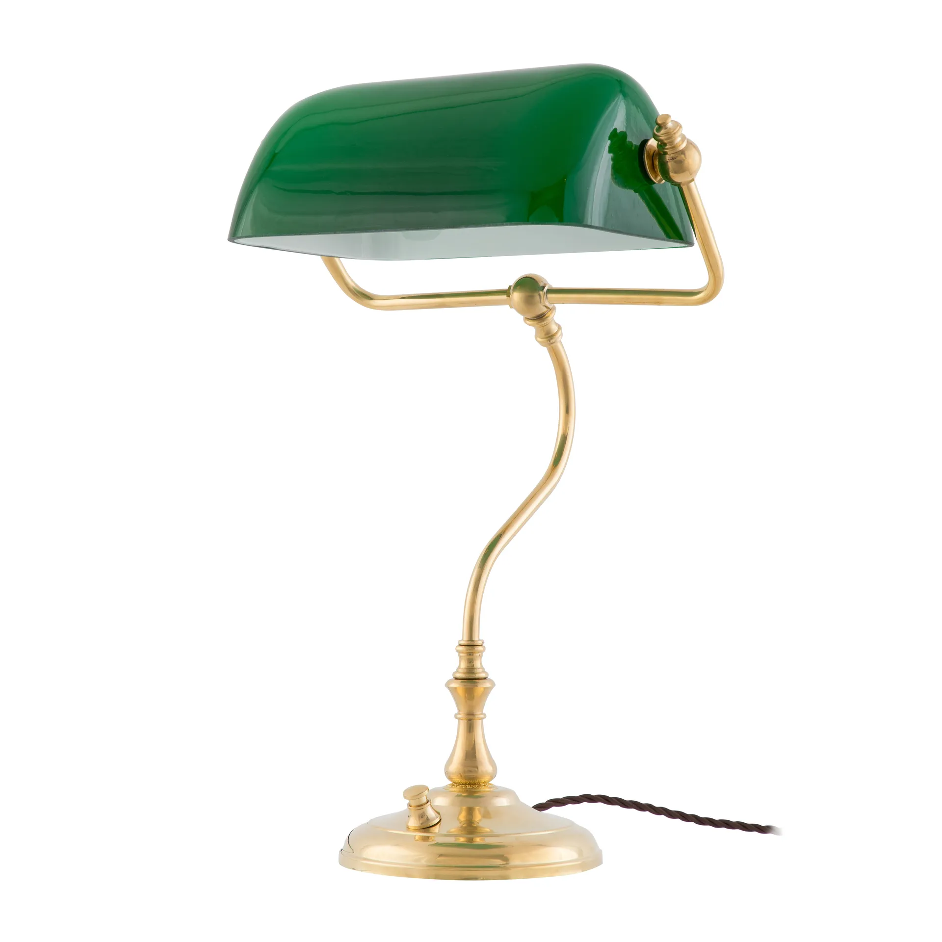 Lampada da tavolo Bankirlamp, ottone-verde Karlskrona Lampfabrik