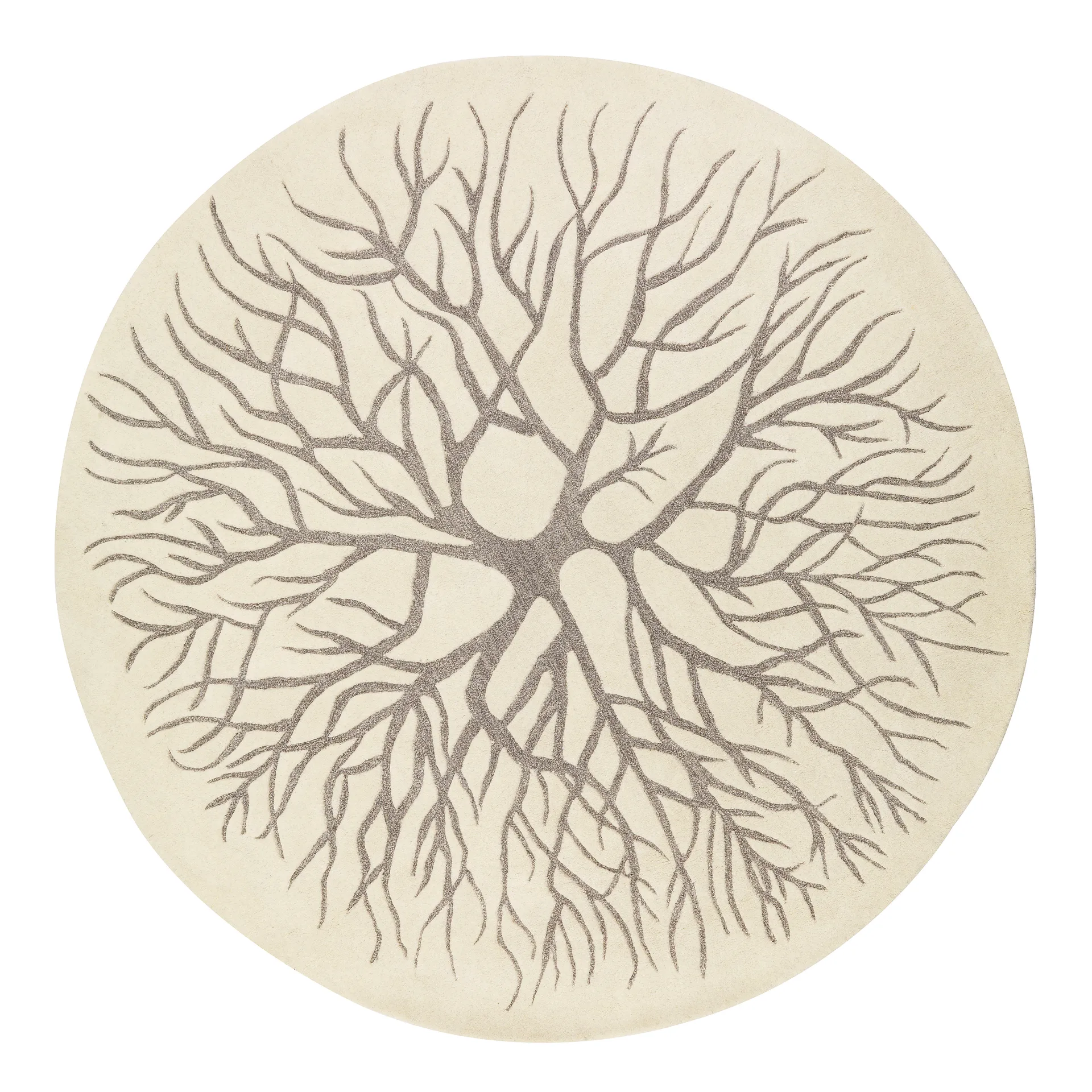 Tappeto Bird Nest intessuto a mano Ø220 cm, Bianco Kateha