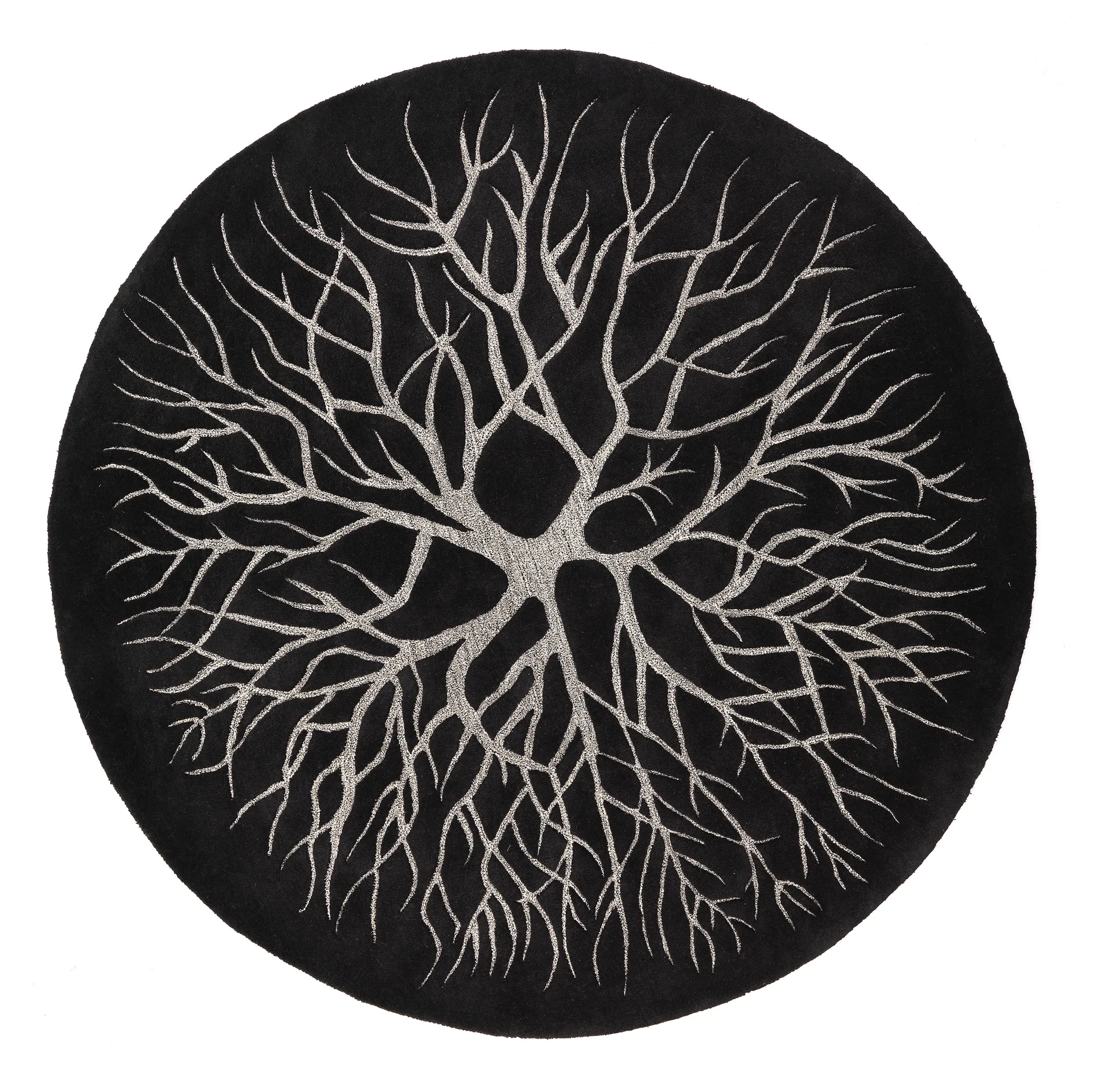 Tappeto Bird Nest intessuto a mano Ø220 cm, Charcoal Kateha