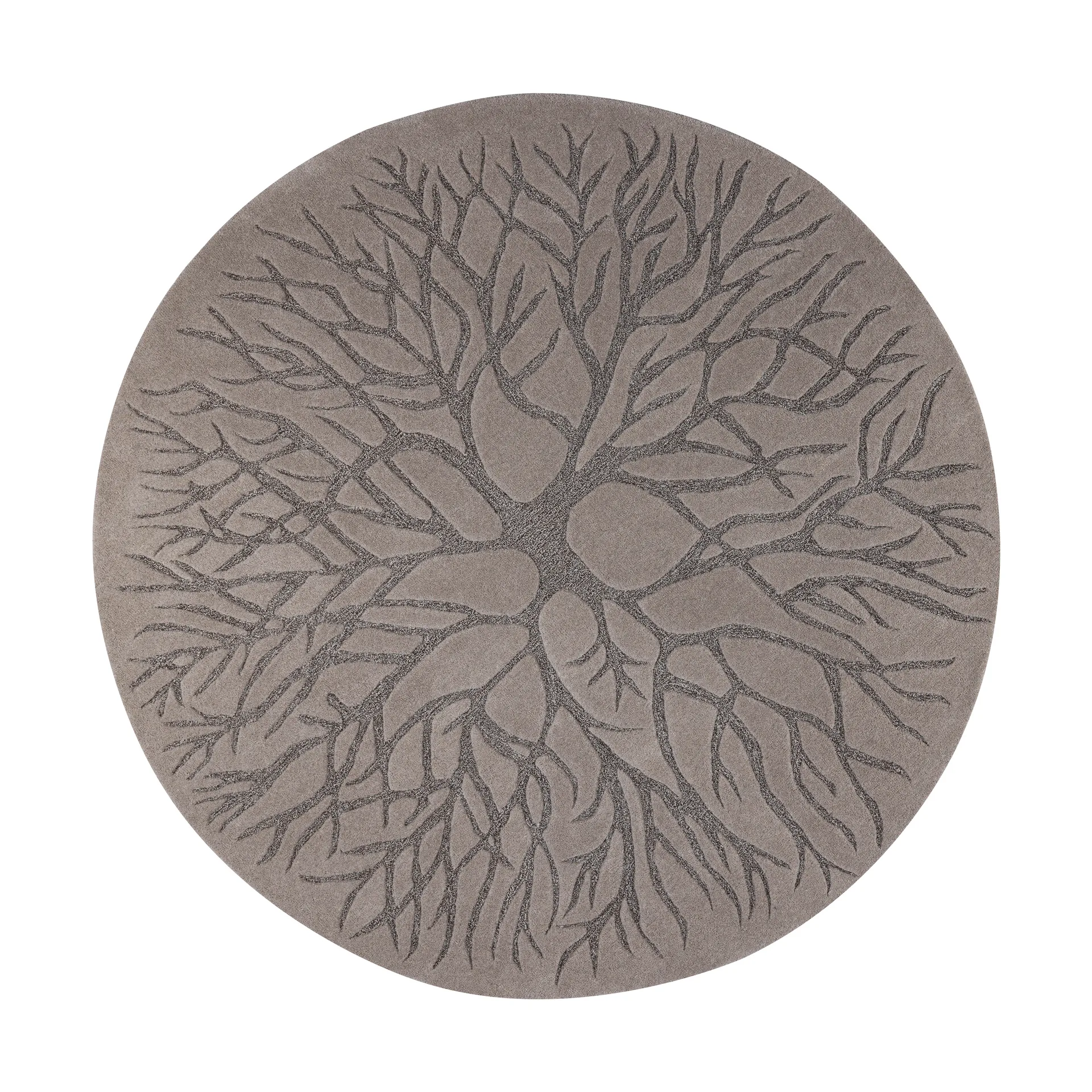 Tappeto Bird Nest intessuto a mano Ø220 cm, MD brown Kateha