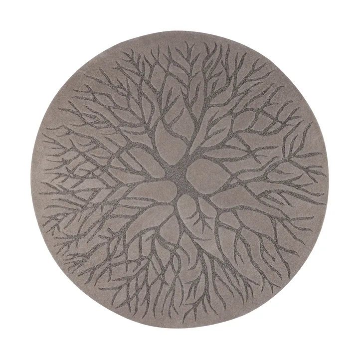 Tappeto Bird Nest intessuto a mano Ø220 cm - MD brown - Kateha