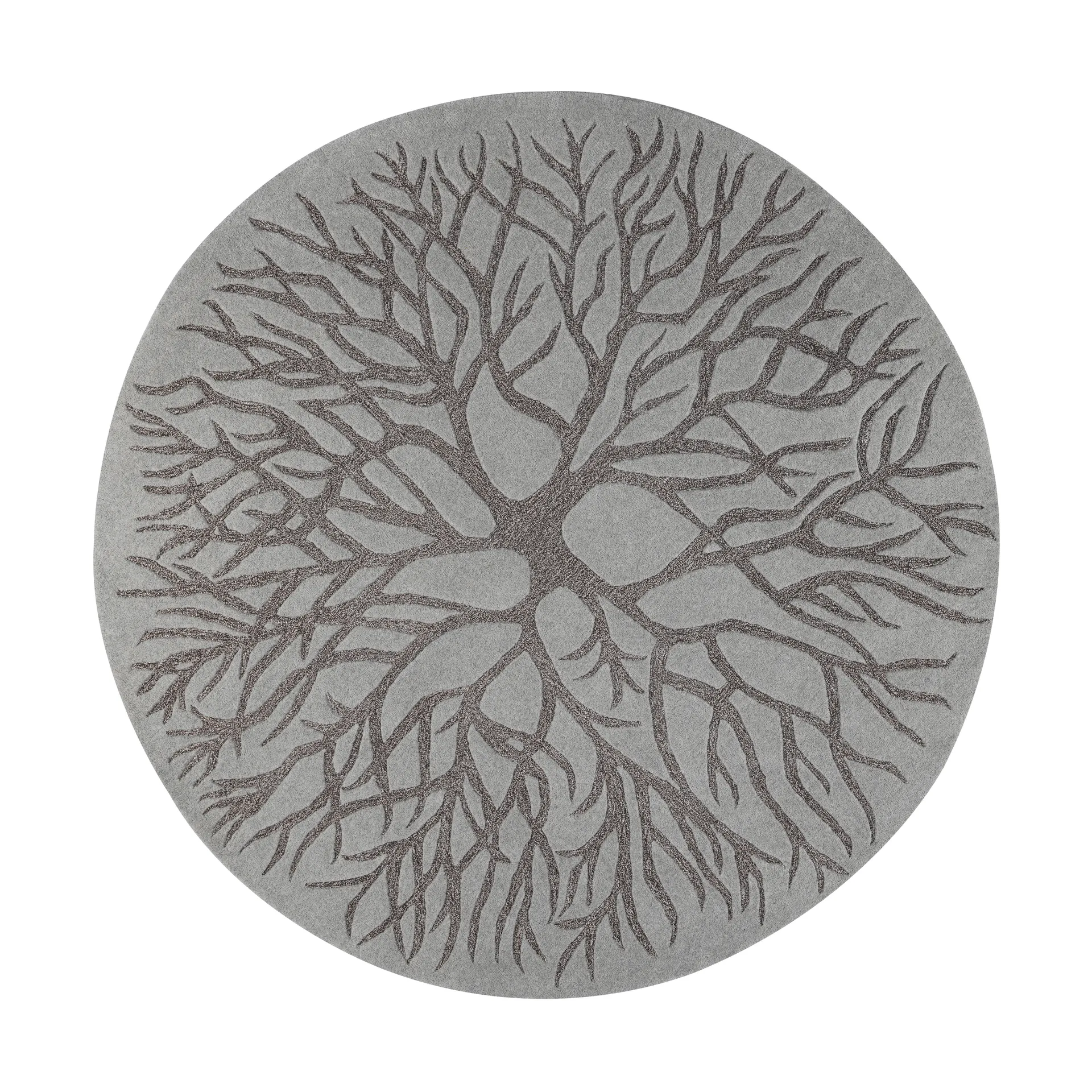 Tappeto Bird Nest intessuto a mano Ø220 cm, MD grey Kateha