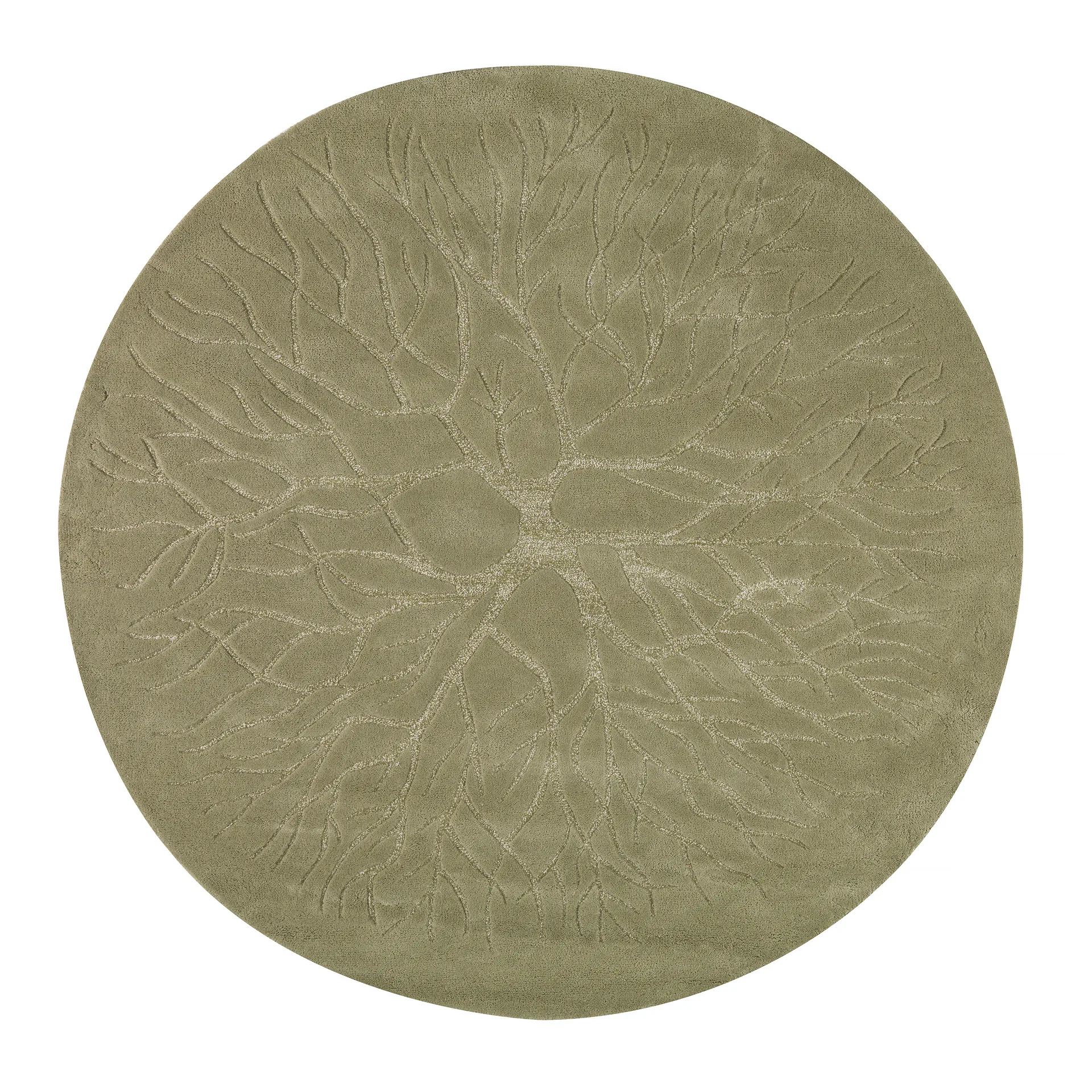 Tappeto Bird Nest intessuto a mano Ø220 cm, Winter green Kateha