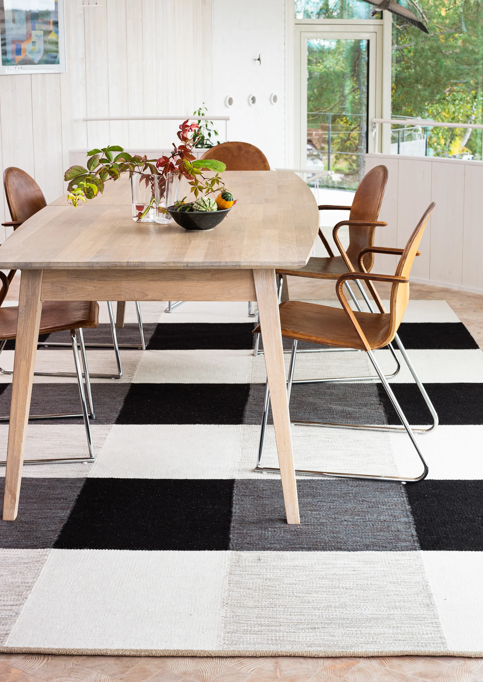 Tappeto cucito a mano Night and Day 170x240 cm, Bianco-nero 200x300 cm Kateha