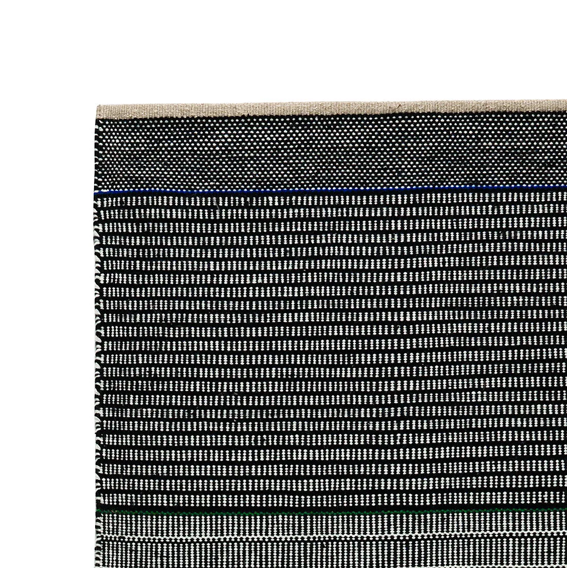 Tappeto in lana Tribulus One 80x250 cm, Black/white/blue/green Kateha