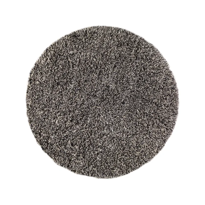 Tappeto rotondo Shaggy - White/charcoal, Ø220 cm - Kateha