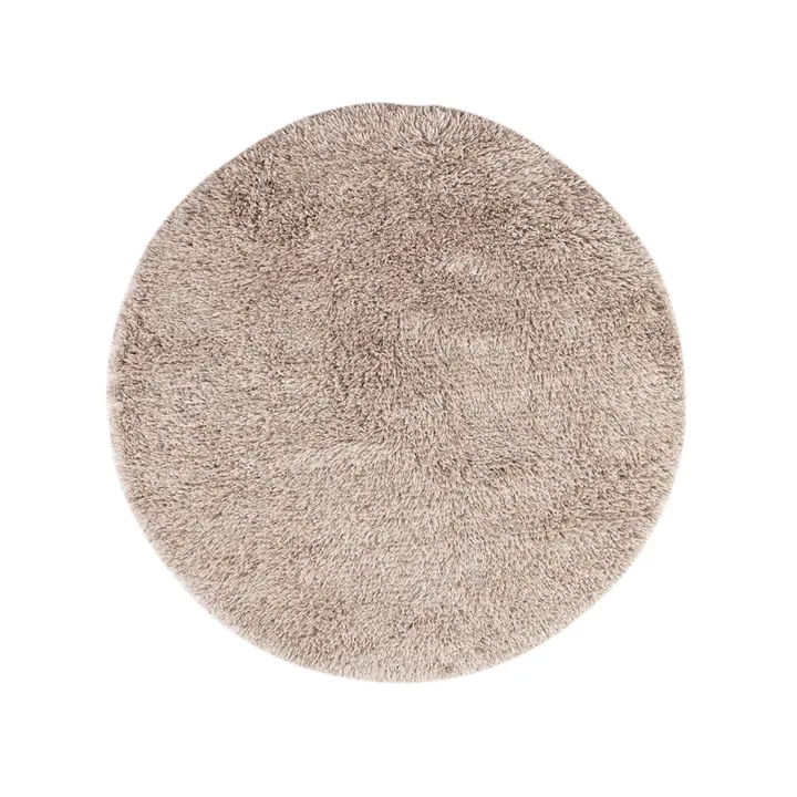Tappeto rotondo Shaggy - White/grey, Ø220 cm - Kateha