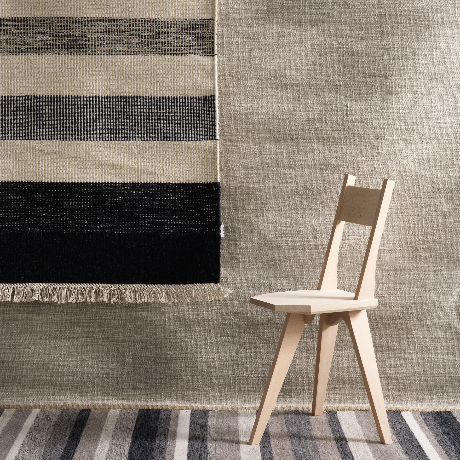 Tappeto Tofta Wave, 200x300 cm, Bianco, nero Kateha