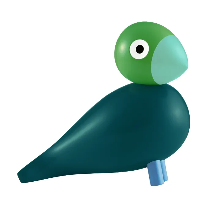 Kaj Bojesen Year Bird 2026 Birk, Verde scuro Kay Bojesen Denmark