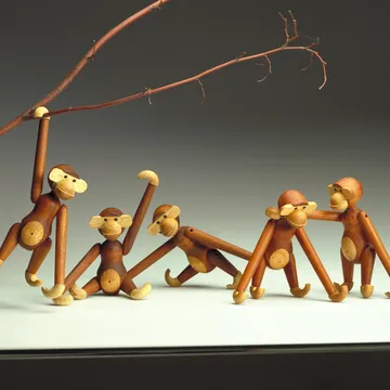 Kay Bojesen scimmia piccola - Teak-legno di limba, 20 cm - Kay Bojesen Denmark