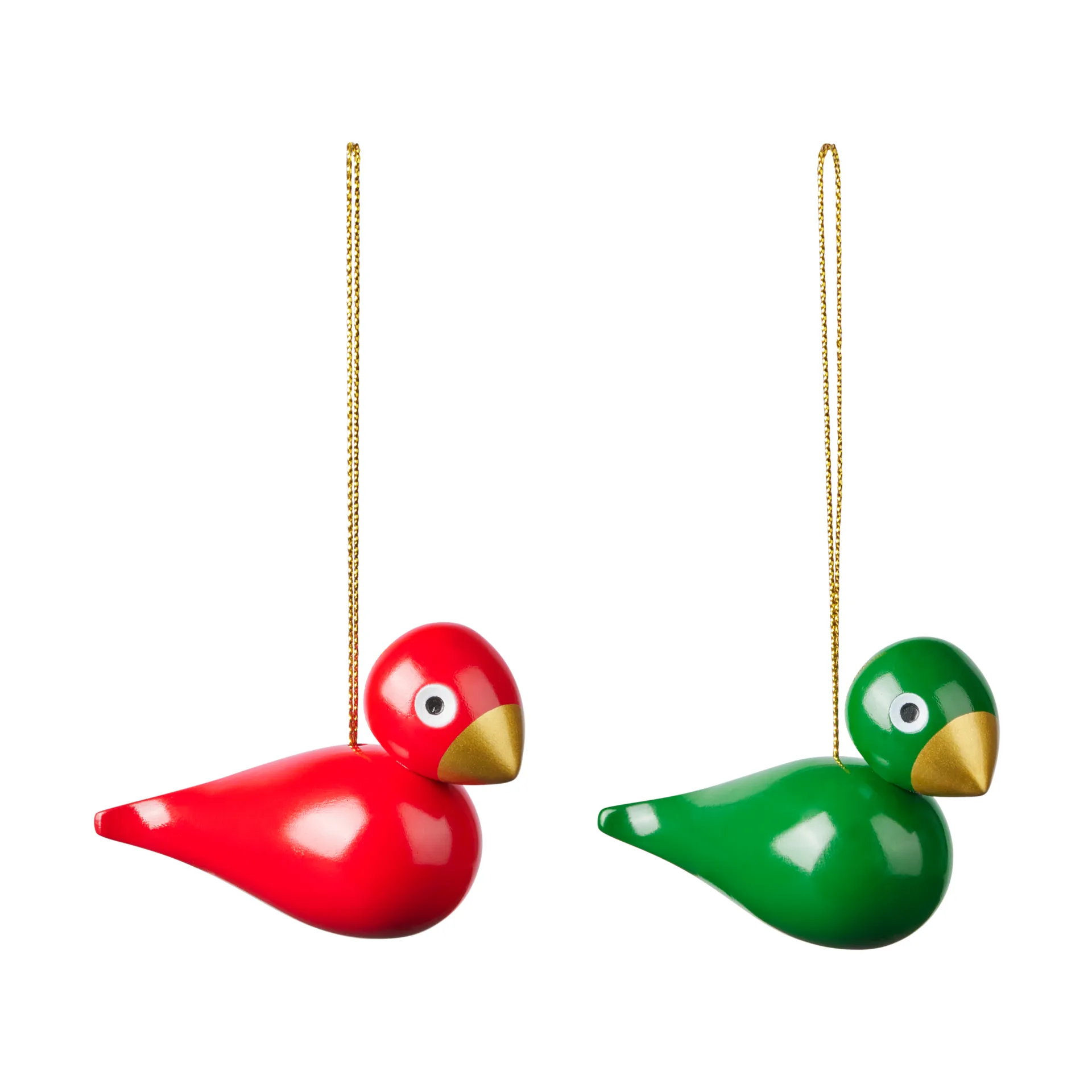Ornamenti natalizi Christmas birds Kay Bojesen 2 pezzi, Rosso-verde Kay Bojesen Denmark